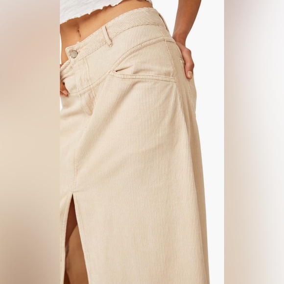 New FP WE THE FREE As You Are Corduroy Maxi Skirt In Beechwood Size 12 - Picture 6 of 11